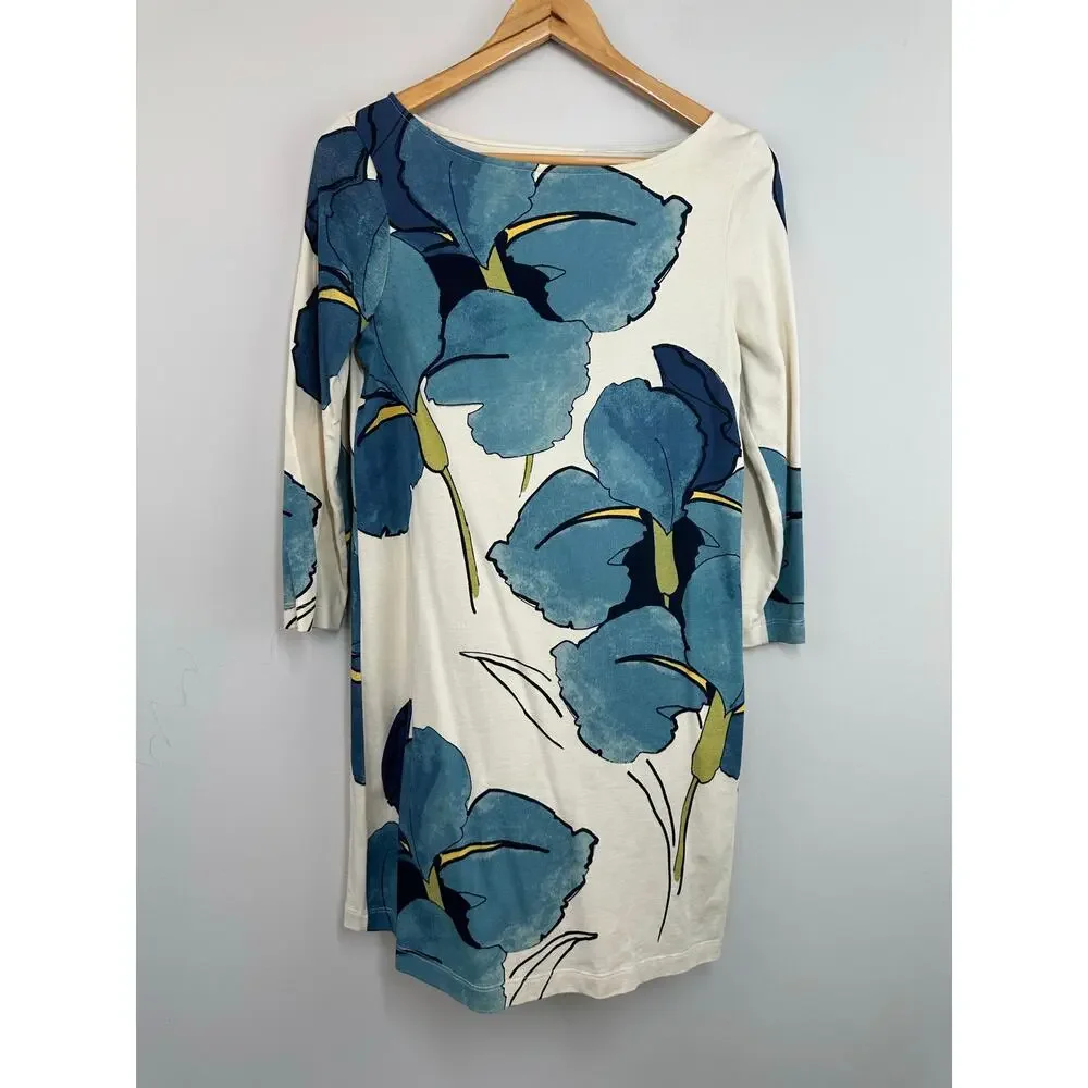 Tory Burch Pima Cotton Bonnie Shift Dress Floral Size S Oasis Persica